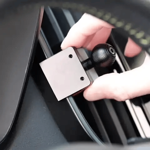 Image of Offroam Phone Mount installed securely in Subaru Ascent 2023-2026. This premium phone mount installs easily without drilling or glue. Spring loaded Universal holder for use with any phone. Perfect placement without blocking screens, driver view, or air flow. Fully adjustable positioning.