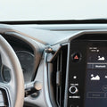 Image of Offroam Mounting Base installed securely in Subaru Crosstrek 2024-2026 | Impreza 2024-2026 | WRX 2022-2026. This premium all metal phone mounting base installs easily without drilling or glue. Perfect placement without blocking screens, driver view, or air flow.