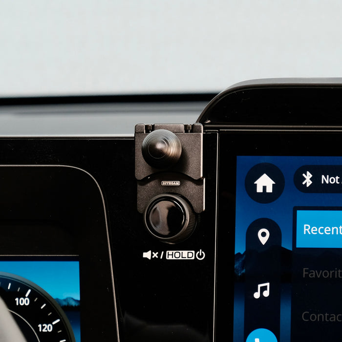 Image of Offroam Mounting Base installed securely in Subaru Outback 2026. This premium all metal phone mounting base installs easily without drilling or glue. Perfect placement without blocking screens, driver view, or air flow.