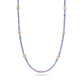 Tanzanite & Pink Pearl Station Necklace