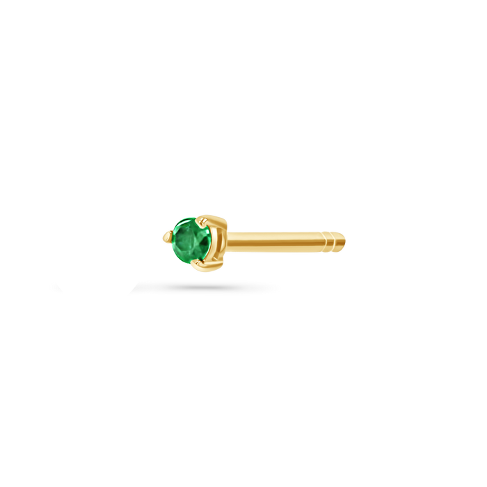 14K Yellow Gold / Emerald / Single
