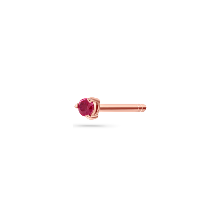 14K Rose Gold / Ruby / Single