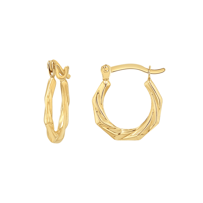 Tiny Hex Hoop Earrings