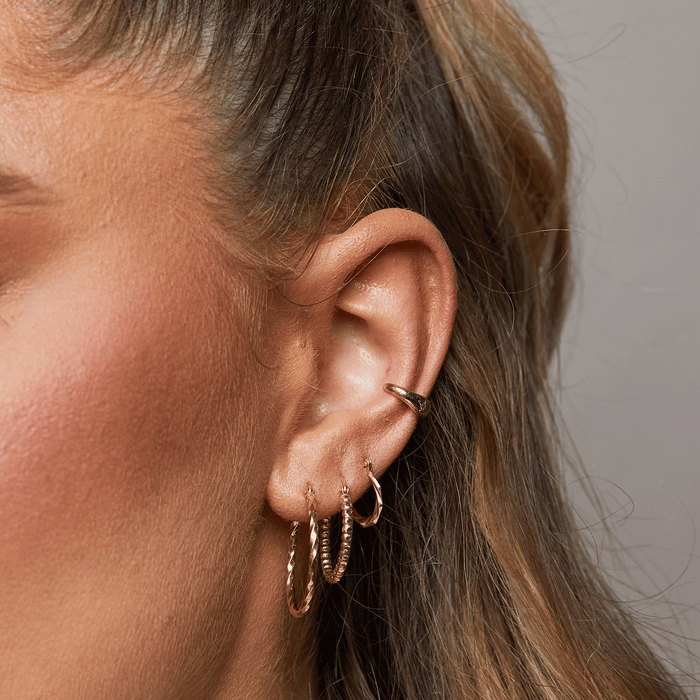 Tiny Hex Hoop Earrings