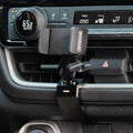 Image of Offroam Phone Mount installed securely in Toyota Grand Highlander 2024-2026. This premium phone mount installs easily without drilling or glue. Spring loaded Universal holder for use with any phone. Perfect placement without blocking screens, driver view, or air flow. Fully adjustable positioning.
