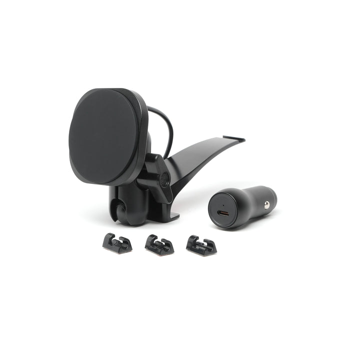 Image of Offroam MagSafe-compatible Phone Mount for Toyota Highlander 2014-2019. This premium phone mount installs easily without drilling or glue. High force magnets hold phone on any trail, road, or track. Perfect placement without blocking screens, driver view, or air flow. Fully adjustable positioning.