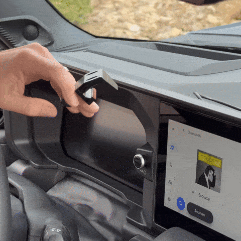 Video of Offroam MagSafe-compatible Phone Mount installation for Toyota Land Cruiser 250 2024-2027. This premium phone mount installs easily without drilling or glue. High force magnets hold phone on any trail, road, or track. Perfect placement without blocking screens, driver view, or air flow. Fully adjustable positioning.