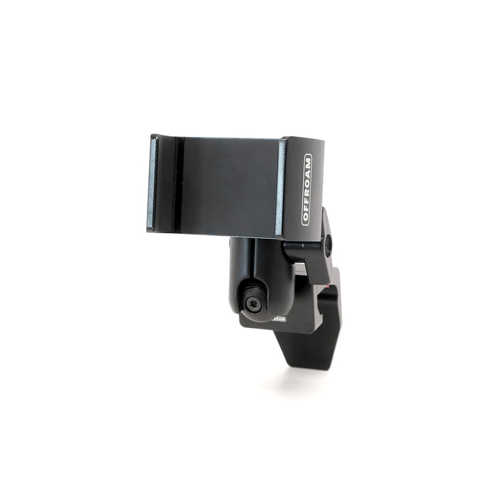 Image of Offroam Phone Mount for Toyota Land Cruiser 250 2024-2027. This premium phone mount installs easily without drilling or glue. Spring loaded Universal holder for use with any phone. Perfect placement without blocking screens, driver view, or air flow. Fully adjustable positioning.
