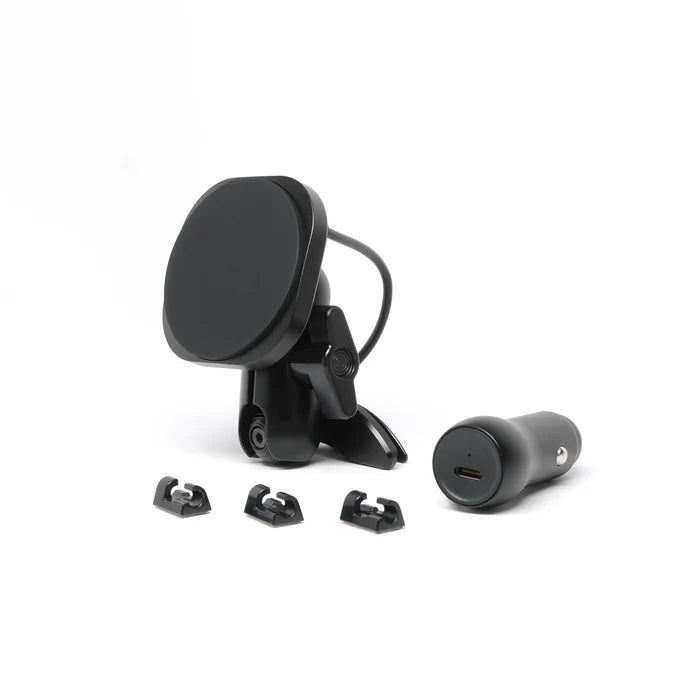 Image of Offroam MagSafe-compatible Phone Mount for Toyota Land Cruiser 70 2007-2026. This premium phone mount installs easily without drilling or glue. High force magnets hold phone on any trail, road, or track. Perfect placement without blocking screens, driver view, or air flow. Fully adjustable positioning.