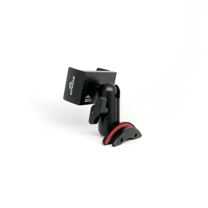 Image of Offroam Phone Mount for Toyota Land Cruiser 70 2007-2026. This premium phone mount installs easily without drilling or glue. Spring loaded Universal holder for use with any phone. Perfect placement without blocking screens, driver view, or air flow. Fully adjustable positioning.