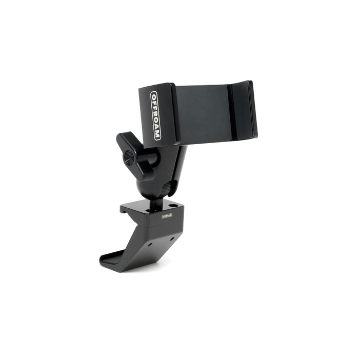 Image of Offroam Phone Mount for Toyota RAV4 2026. This premium phone mount installs easily without drilling or glue. Spring loaded Universal holder for use with any phone. Perfect placement without blocking screens, driver view, or air flow. Fully adjustable positioning.