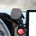 Image of Offroam MagSafe-compatible Phone Mount installed securely in Toyota Tacoma 2024-2026 | 4Runner 2025-2026. This premium phone mount installs easily without drilling or glue. High force magnets hold phone on any trail, road, or track. Perfect placement without blocking screens, driver view, or air flow. Fully adjustable positioning.
