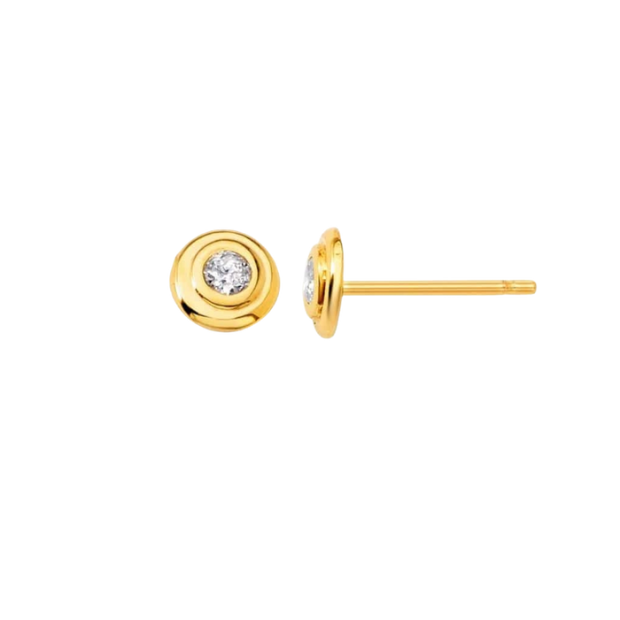 Trinatier Petite Bezel Stud Earrings