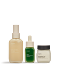 Erfrischender Reiniger, Algen-Hyaluronserum und Ultrafeuchte 24h Barriere Creme von nkm