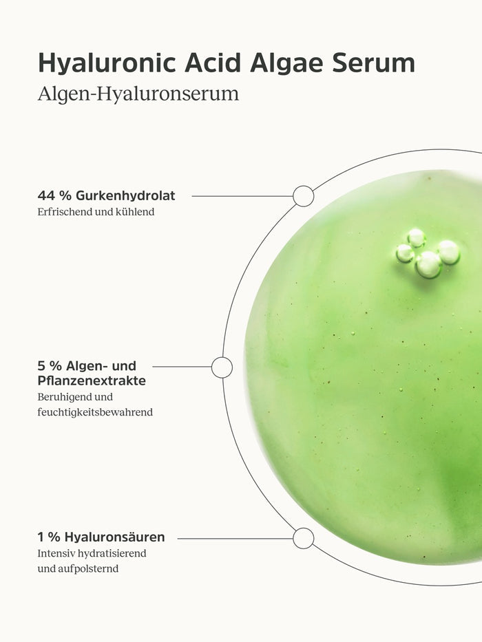 Konsistenz & Inhaltsstoffe Beschreibung vom Hyaluron-Serum von nkm