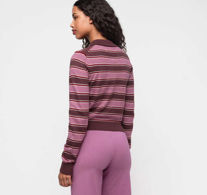 True Knit Fluffy Polo Cardigan