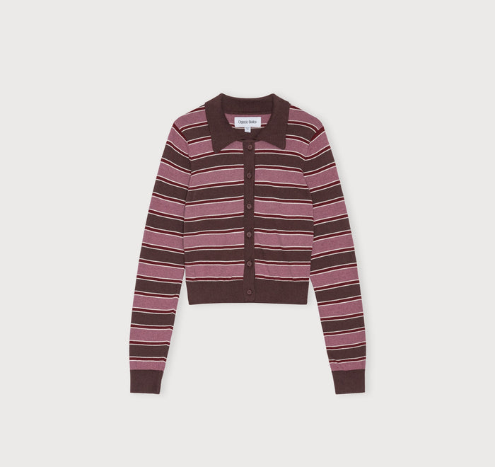 True Knit Fluffy Polo Cardigan