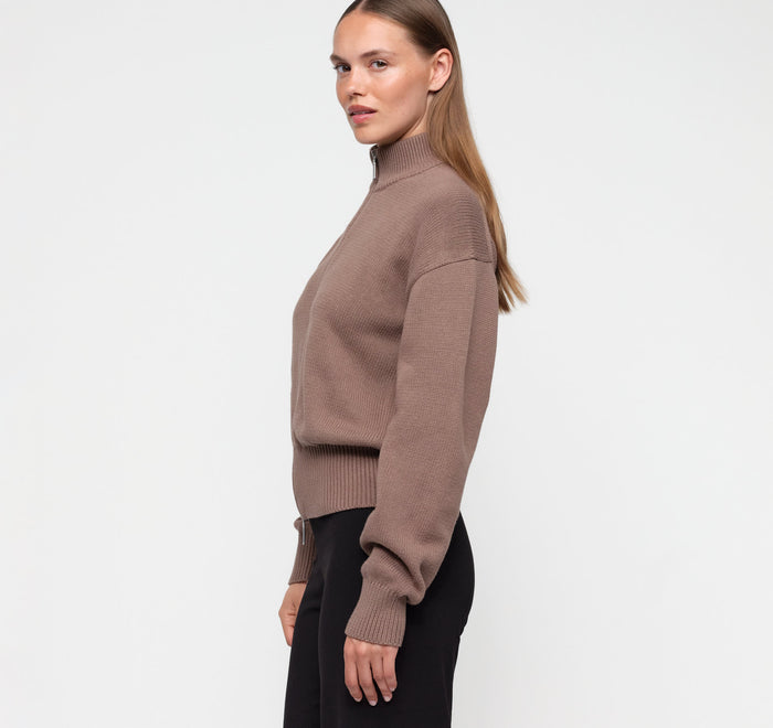 True Knit High Collar Cardigan