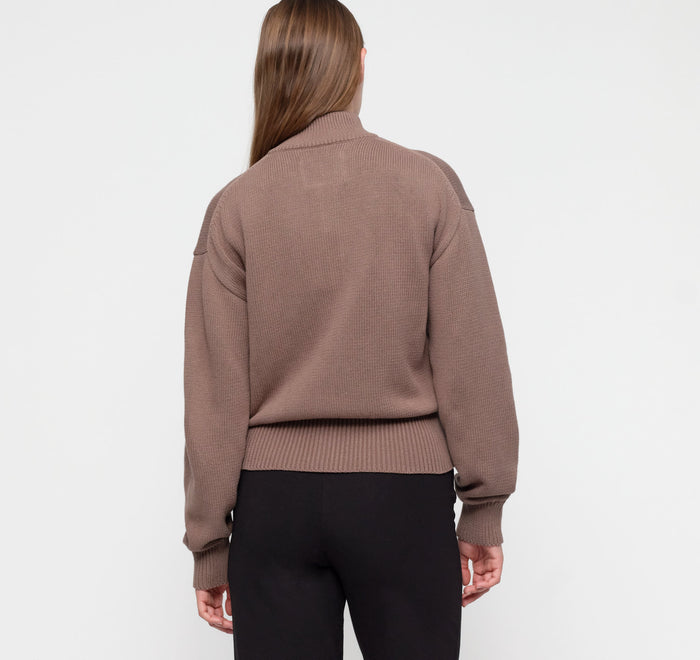 True Knit High Collar Cardigan