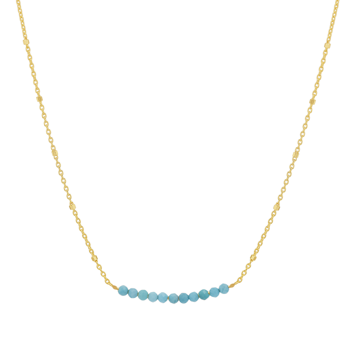 Turquoise Bead Bar Necklace
