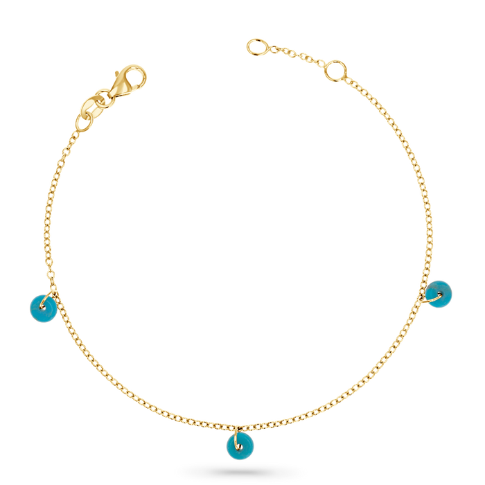 Turquoise Bead Charm Bracelet