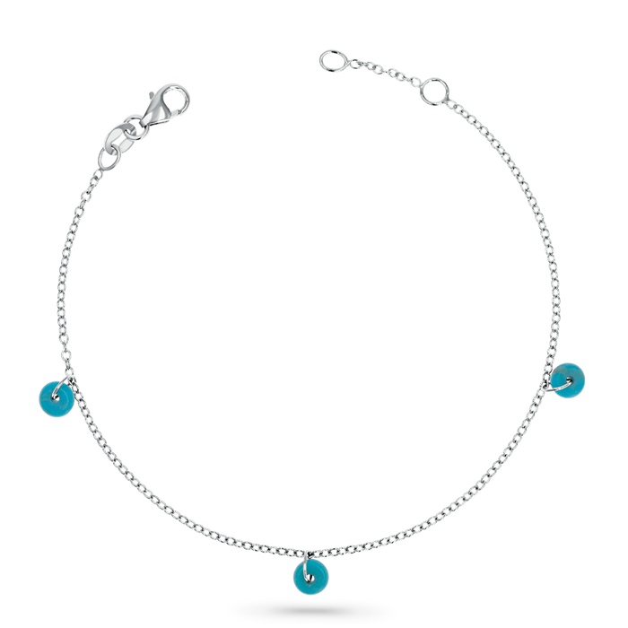 Turquoise Bead Charm Bracelet