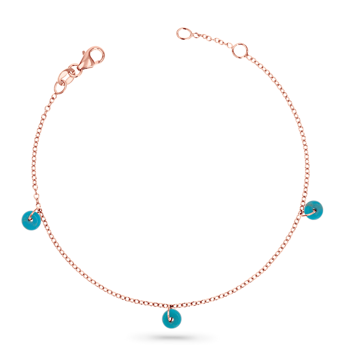 Turquoise Bead Charm Bracelet
