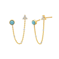 Turquoise & Diamond Duo Drop Earring