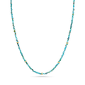 Turquoise & Faceted Gold Bead Necklace