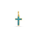 Turquoise Inlay Cross Charm