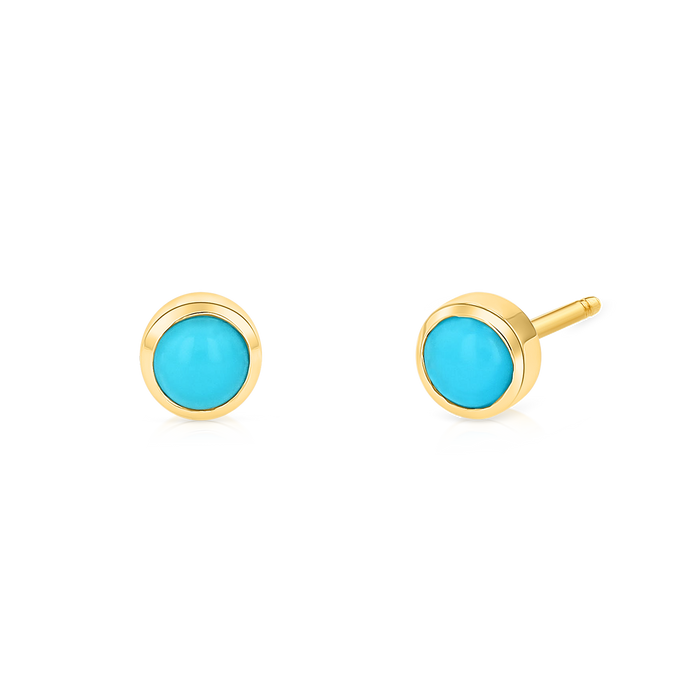 Turquoise Solitaire Stud Earrings
