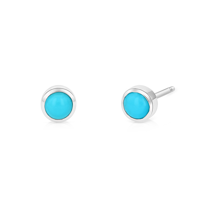 Turquoise Solitaire Stud Earrings