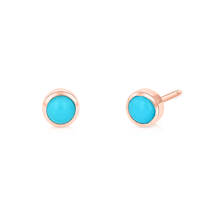 Turquoise Solitaire Stud Earrings
