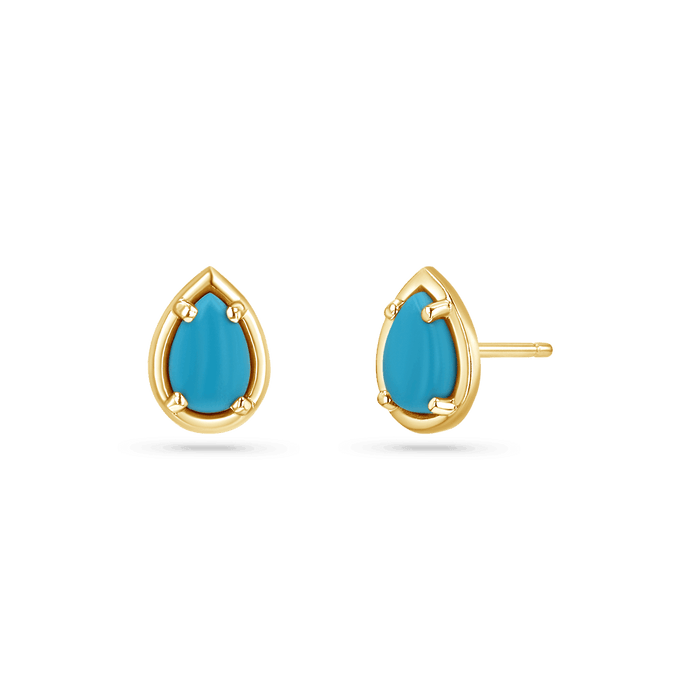 Turquoise Teardrop Stud Earrings