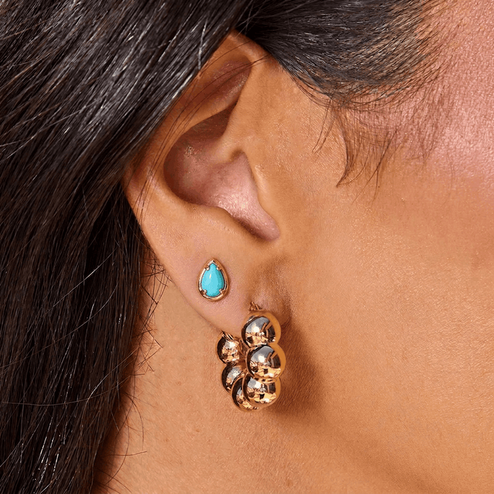Turquoise Teardrop Stud Earrings
