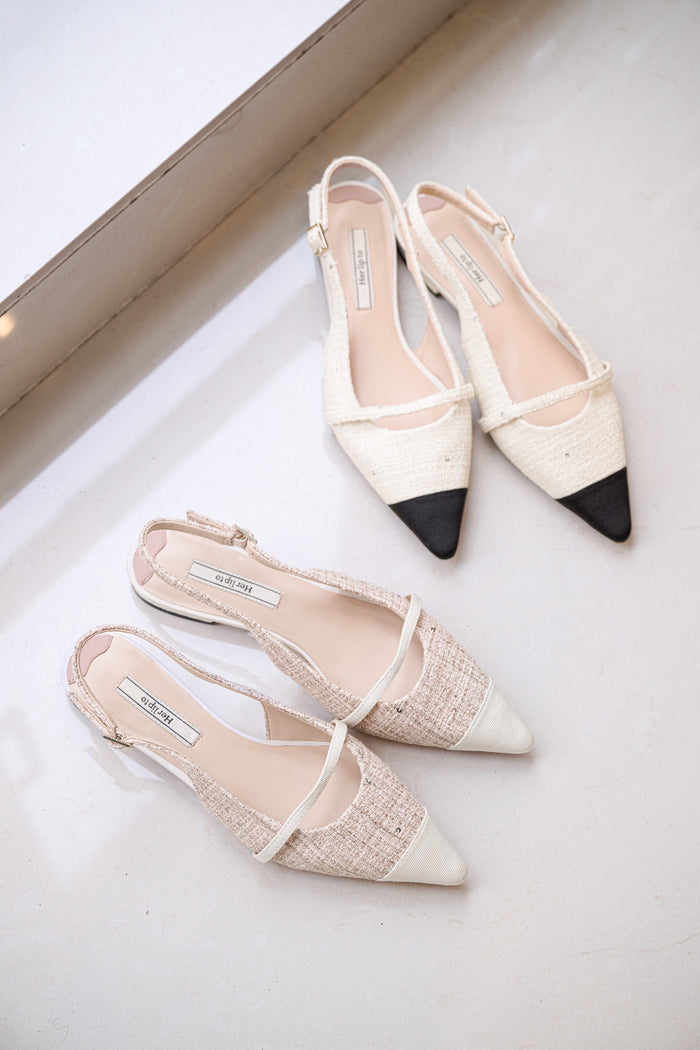 Tweed Slingback Flats