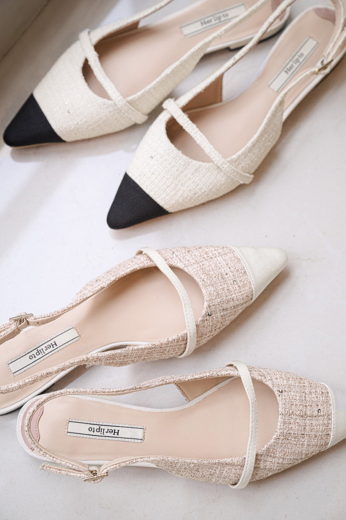 Tweed Slingback Flats