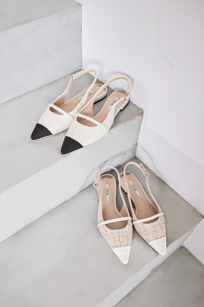 Tweed Slingback Flats