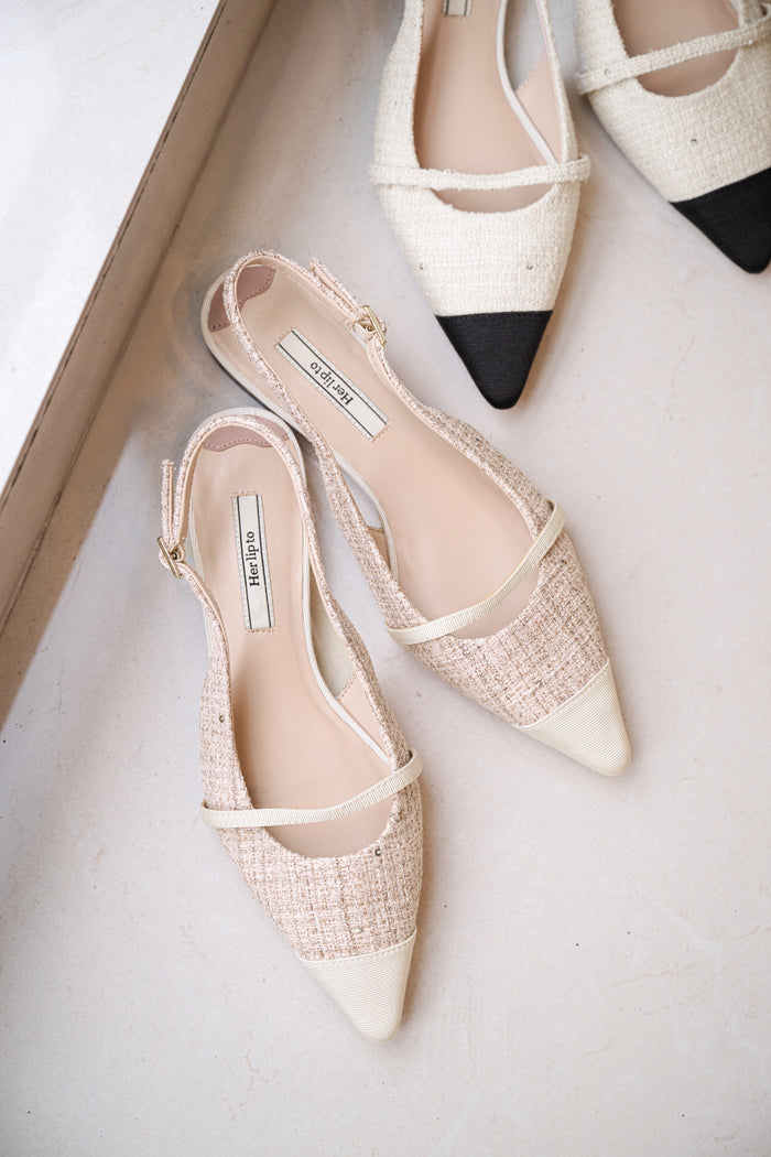Tweed Slingback Flats
