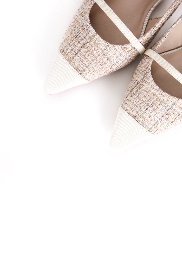 Tweed Slingback Flats