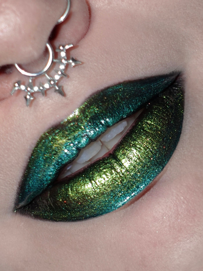 Vega Chroma Gloss (Green/Gold) - Multichrome Lip Gloss - Glisten Cosmetics