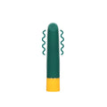 Vibrator LOVELINE Smooth Mini Vibrator, cu 10 funcții de vibrație, din silicon moale, lungime 13.2 cm, verde și galben