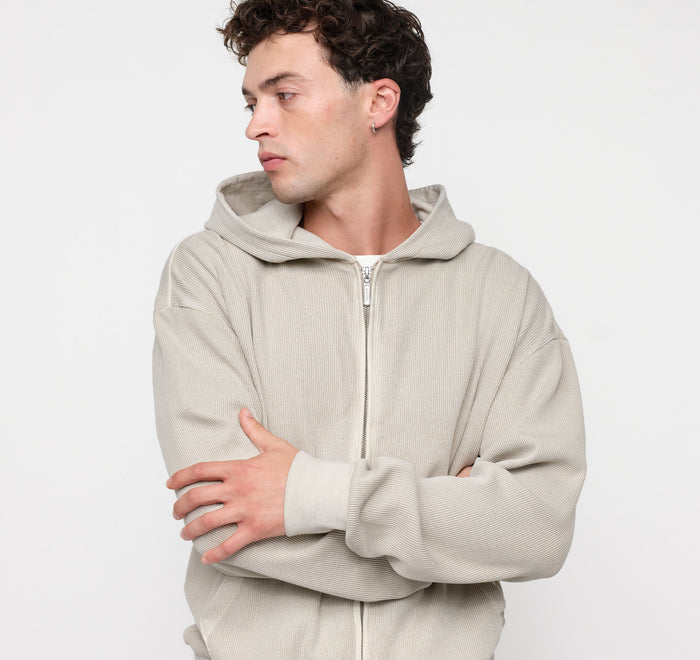 Waffle Zip Hoodie