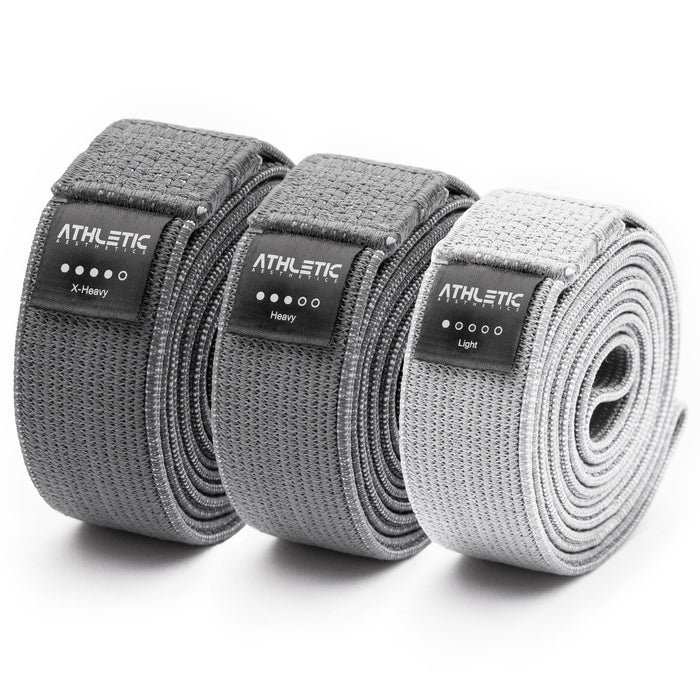 Widerstandsband 3er Set Textil (Grau) - Athletic Aesthetics