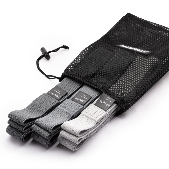 Widerstandsband 3er Set Textil (Grau) - Athletic Aesthetics