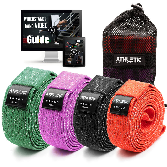Widerstandsband 4er Set Textil (Bunt) - Athletic Aesthetics