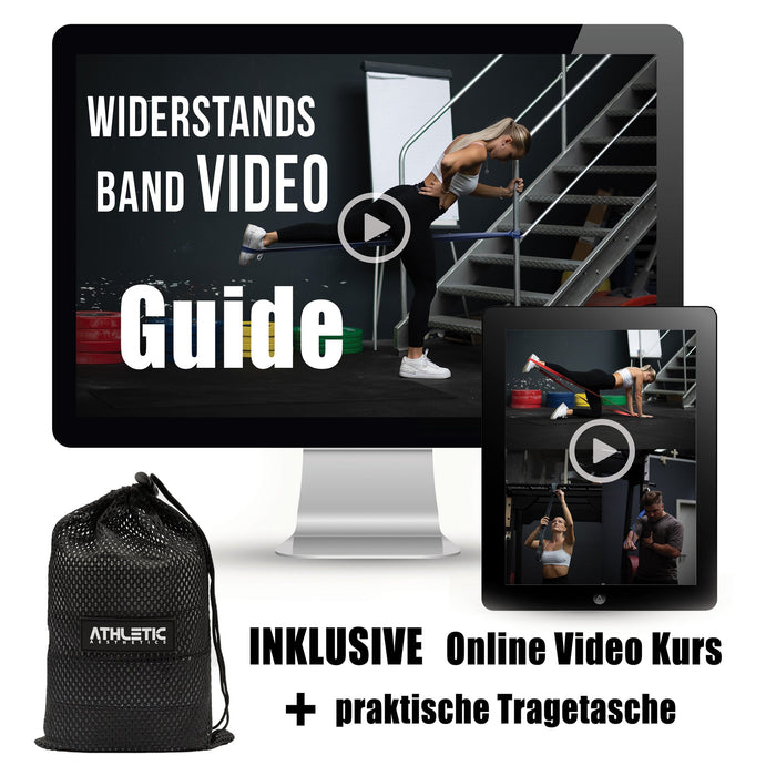 Widerstandsband 4er Set Textil (Grau) - Athletic Aesthetics