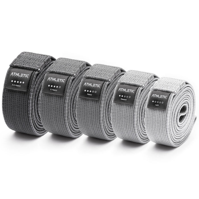 Widerstandsband 5er Set Textil (Grau) - Athletic Aesthetics