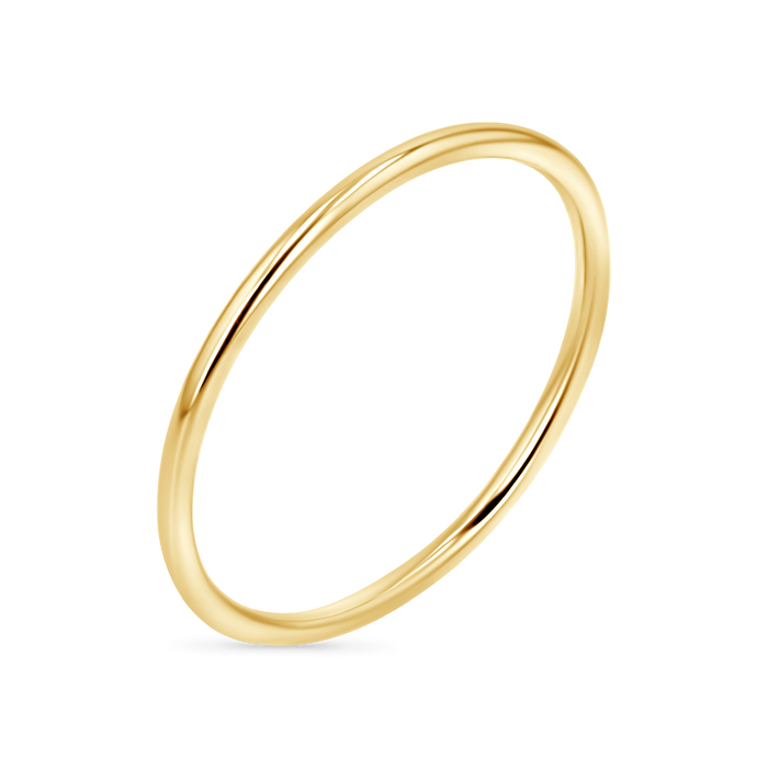 14K yellow gold wire stacking ring 1mm slim band stackable ring fine jewelry