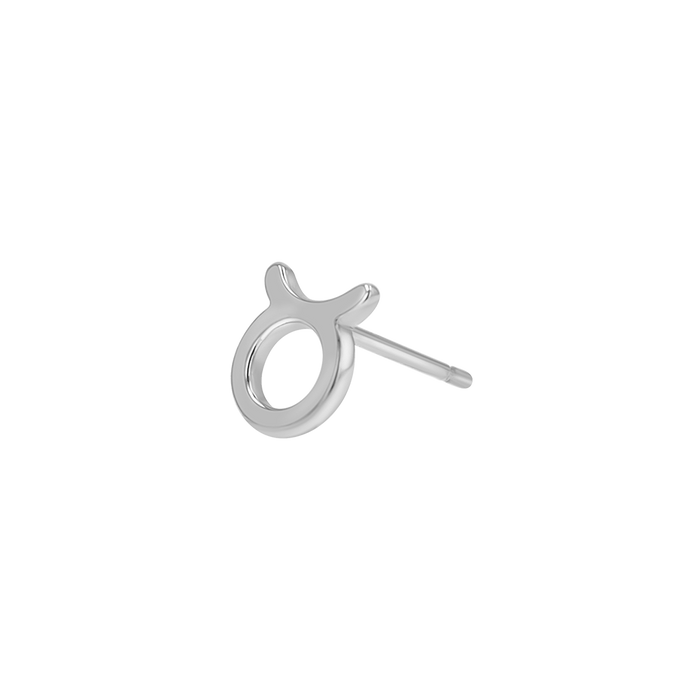 14K White Gold / Taurus / Pair
